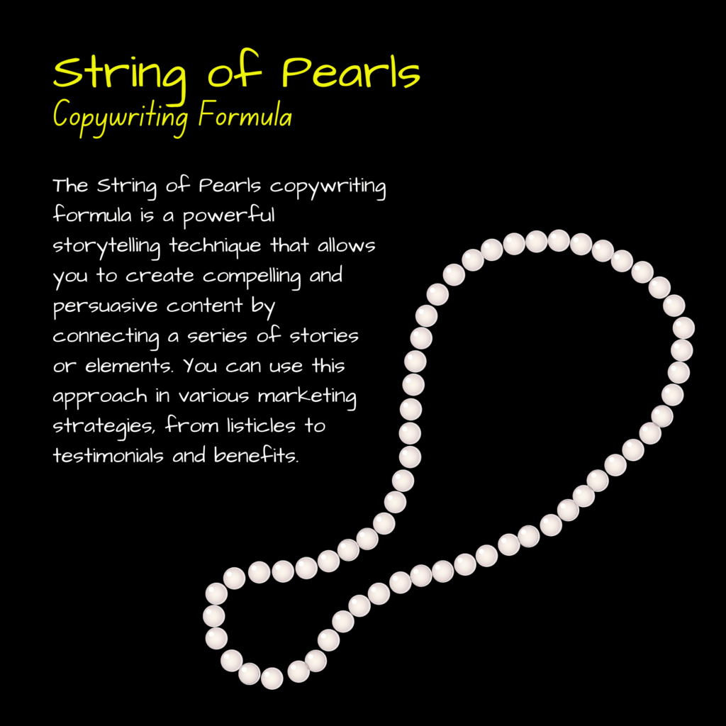 String of Pearls - Copywriting formula - Sociosight.co - Formula Copywriting