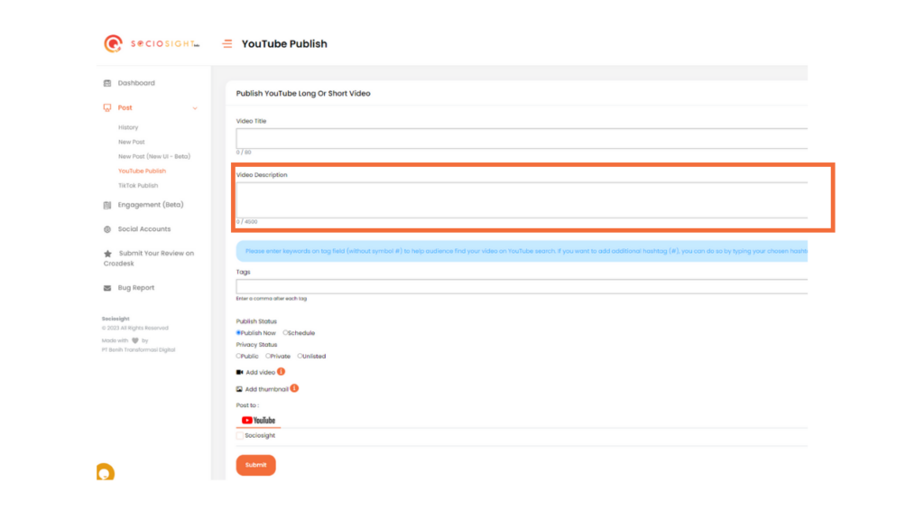 Menjadwalkan Video YouTube - Scheduling YouTube Video Via Sociosight