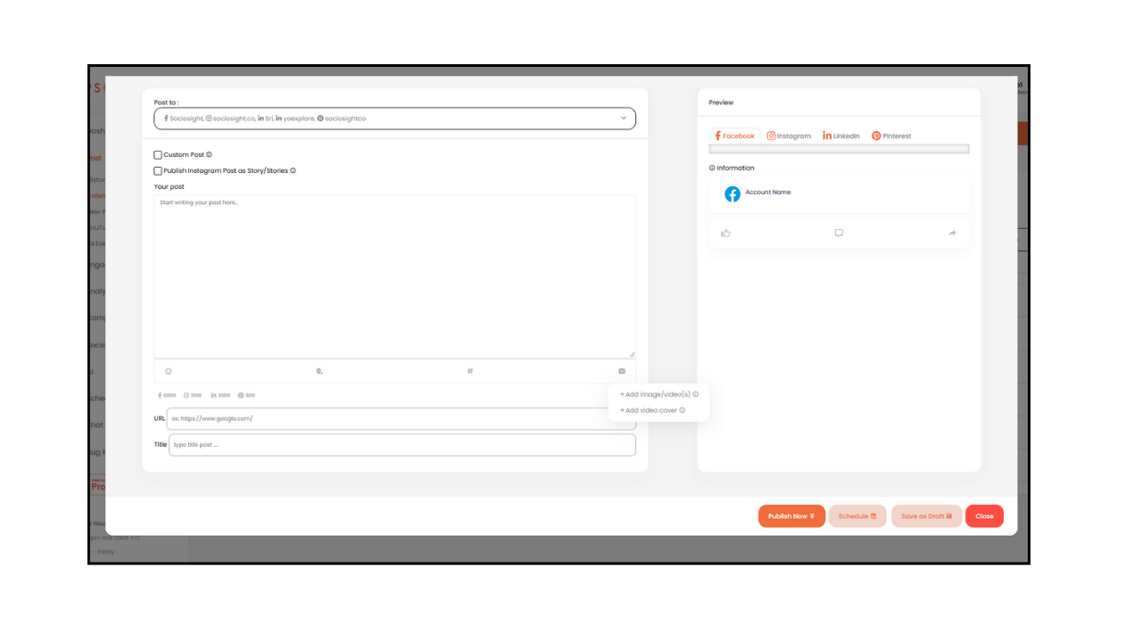 How To Publish and Schedule Your Social Media Post Across Multiple Platforms Via Sociosight App?