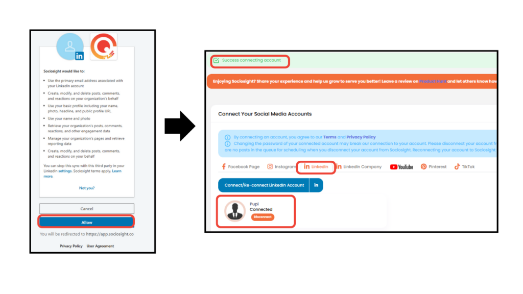 How to Bind or Connect Your Social Media Profiles Into The Sociosight App