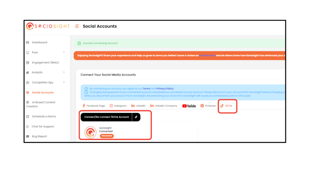 Bind Your Social Media Profiles to Sociosight App