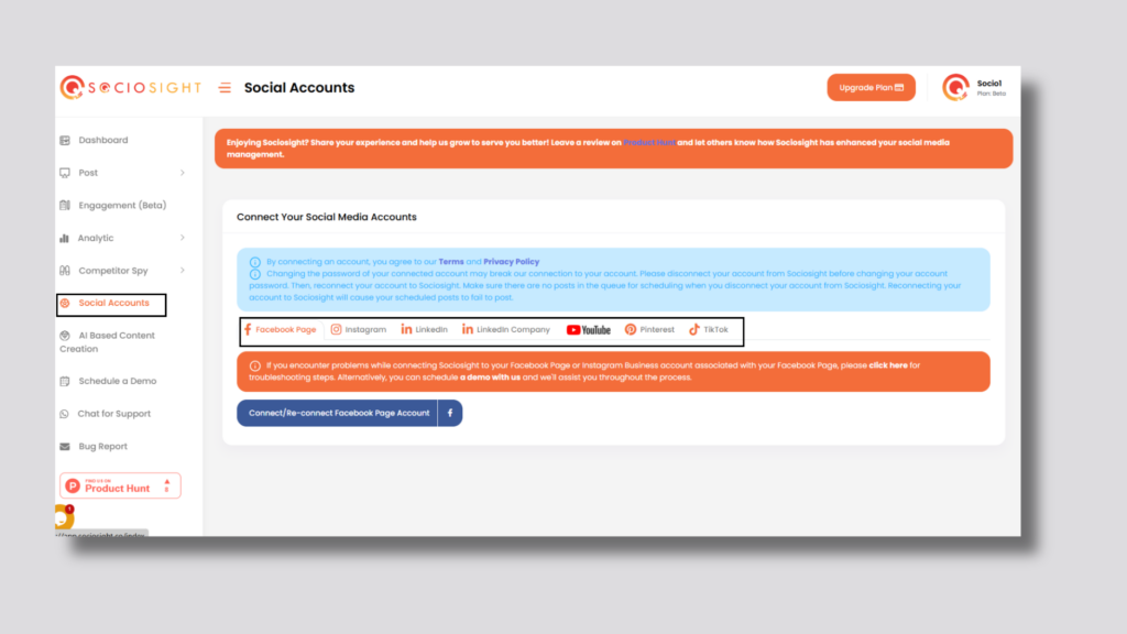 Sociosight Standard Features