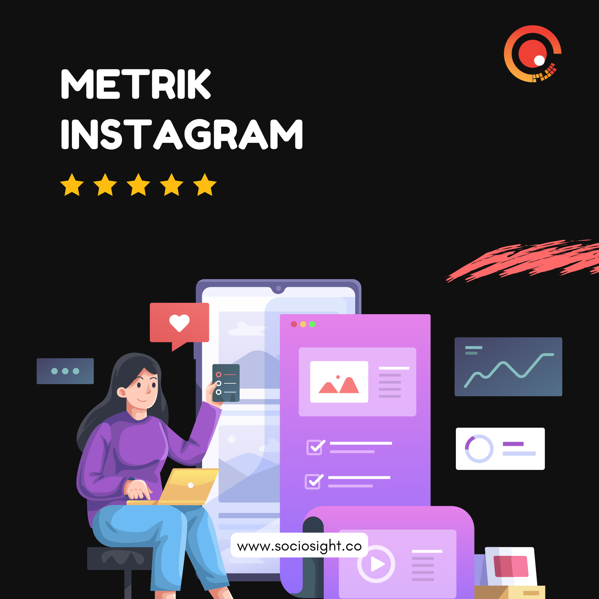 Metrik Instagram - Aplikasi Sociosight - Social Media Management Tool