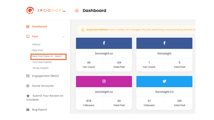 Menjadwalkan postingan medsos dengan aplikasi Sociosight