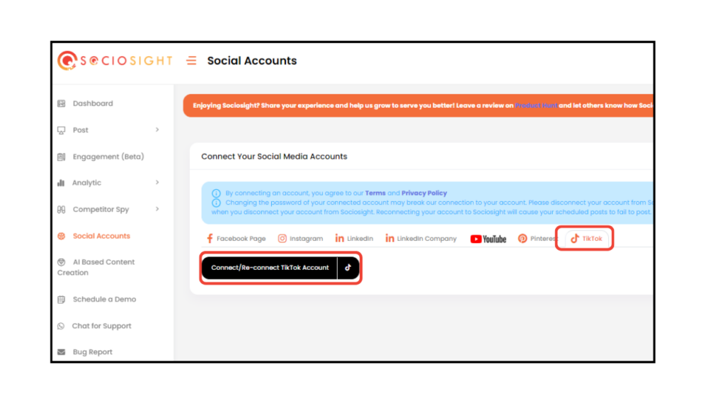 How to Bind or Connect Your Social Media Profiles Into The Sociosight App