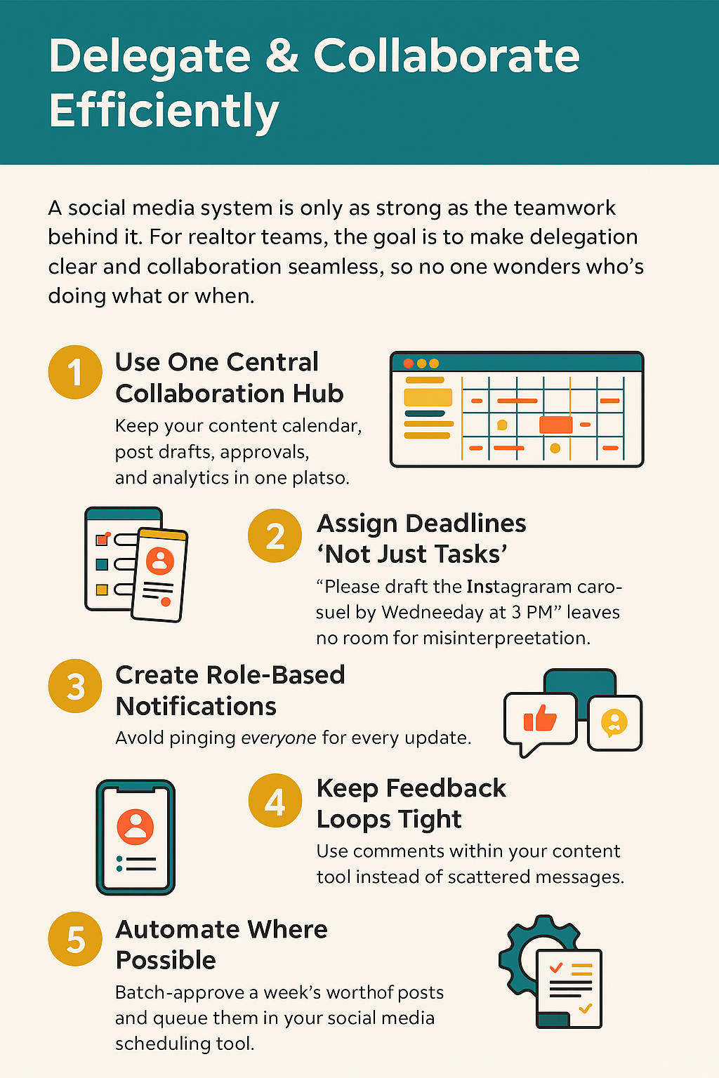 From Chaos to Control: 7 Steps to a Scalable Social Media System for Realtor Teams 4 Social Media System For Realtor Team - Sociosight.Co