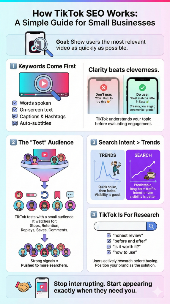 TikTok SEO Made Simple: How SMEs Rank in Search (Without Going Viral)